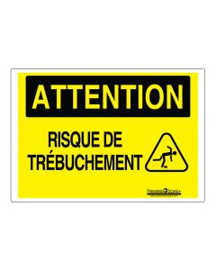 Enseigne ATTENTION – « RISQUE DE TREBUCHEMENT »