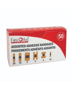 Bandages Adhésifs en Tissu - Assortis (boîte de 50)